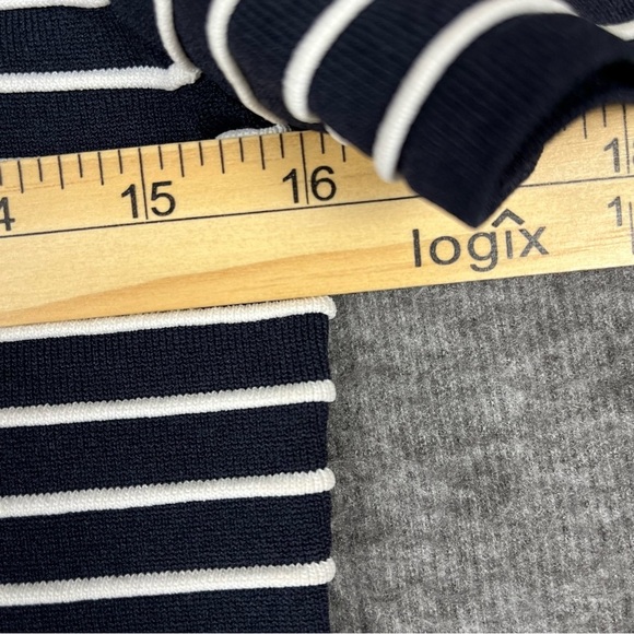 Michael Kors Ottoman Stripe Navy Bodycon Dress Women's Size Large - Picture 9 of 11